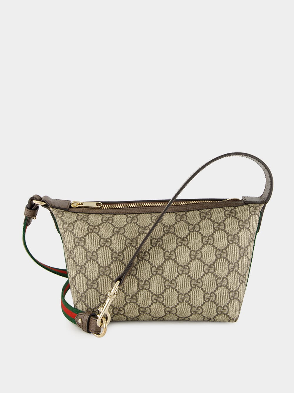 Beige and Dark Brown Ophidia Mini Shoulder Bag