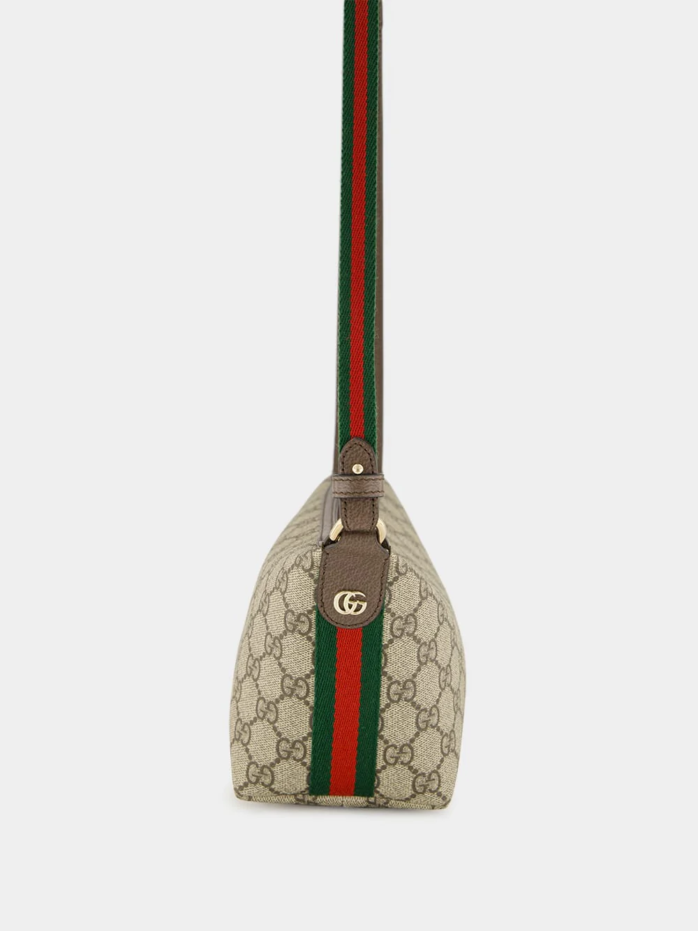 Beige and Dark Brown Ophidia Mini Shoulder Bag - Image 4