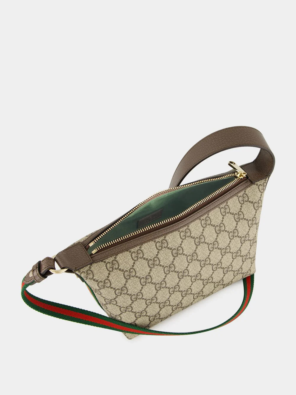 Beige and Dark Brown Ophidia Mini Shoulder Bag - Image 6