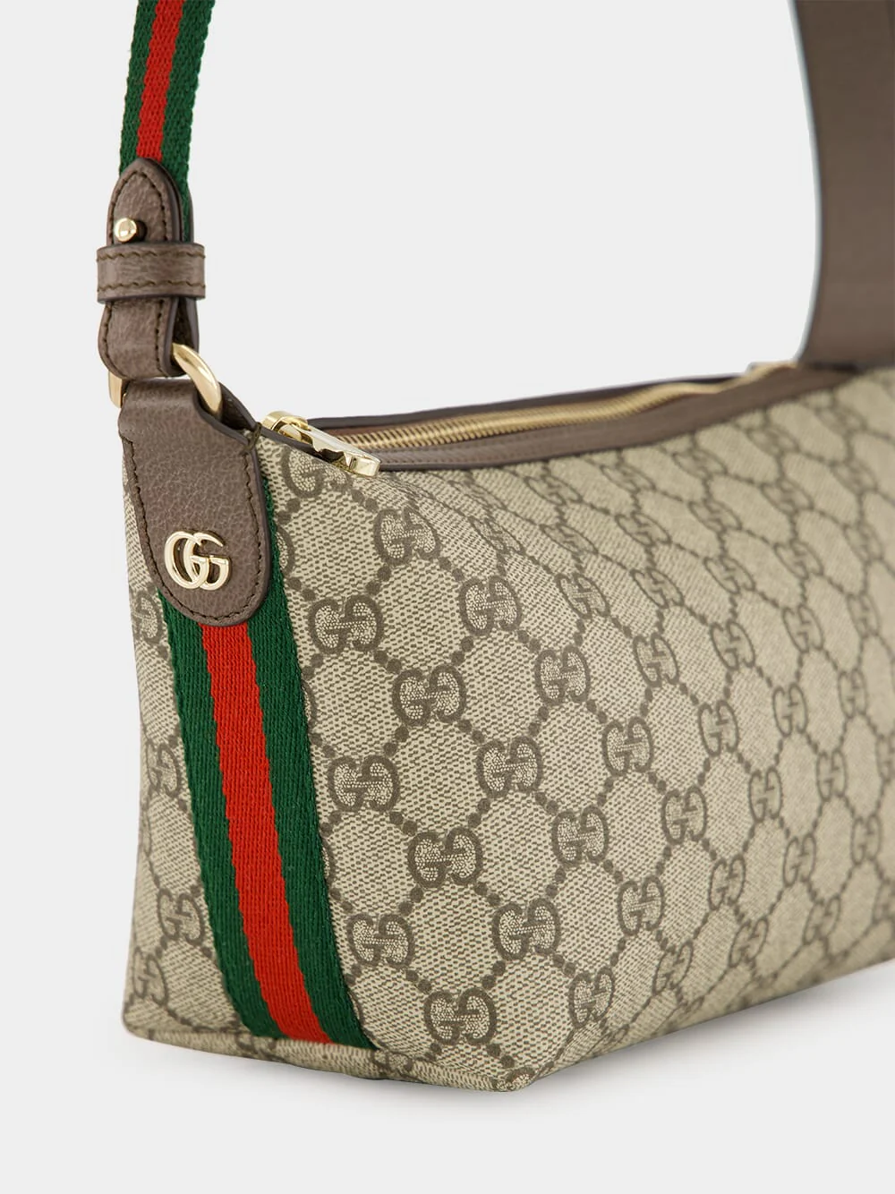 Beige and Dark Brown Ophidia Mini Shoulder Bag - Image 7