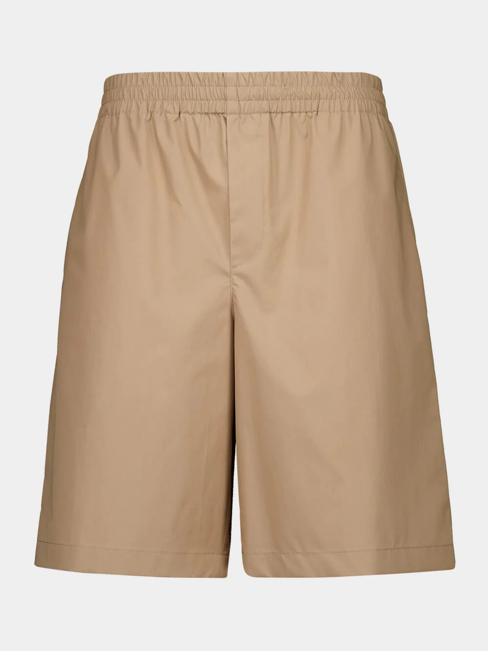 Beige Cotton Poplin Shorts