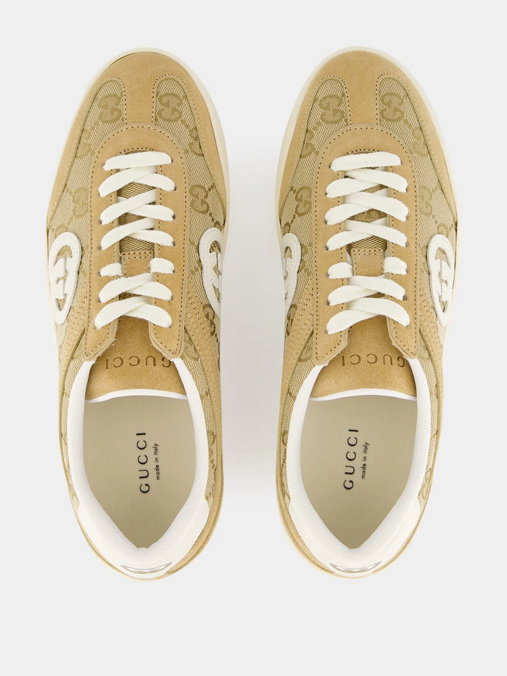 Beige GG Canvas G75 Trainers - Image 4