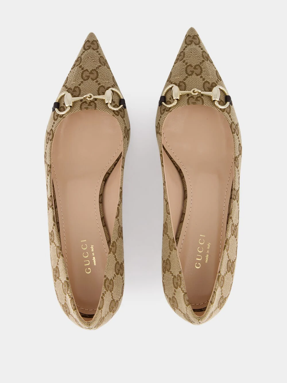 Beige GG Canvas Pump with Horsebit - Image 4
