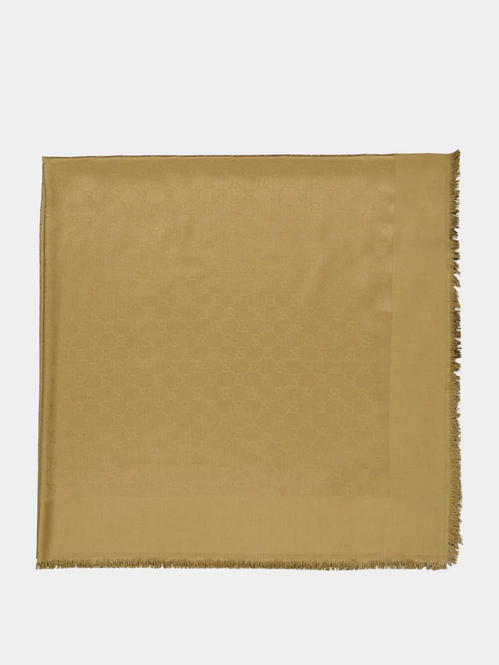 Beige GG Jacquard Cotton-Silk Shawl