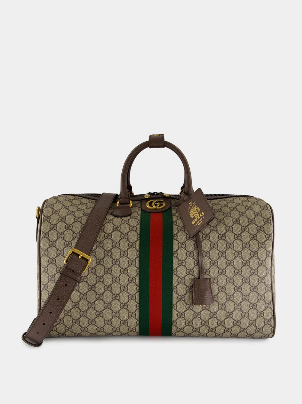 Beige GG Monogram Medium Duffle Bag