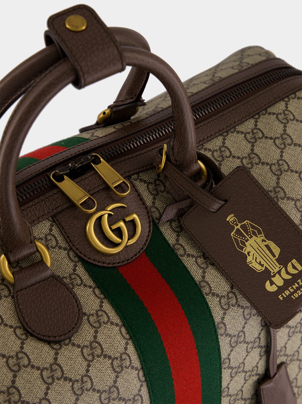 Beige GG Monogram Medium Duffle Bag - Image 7