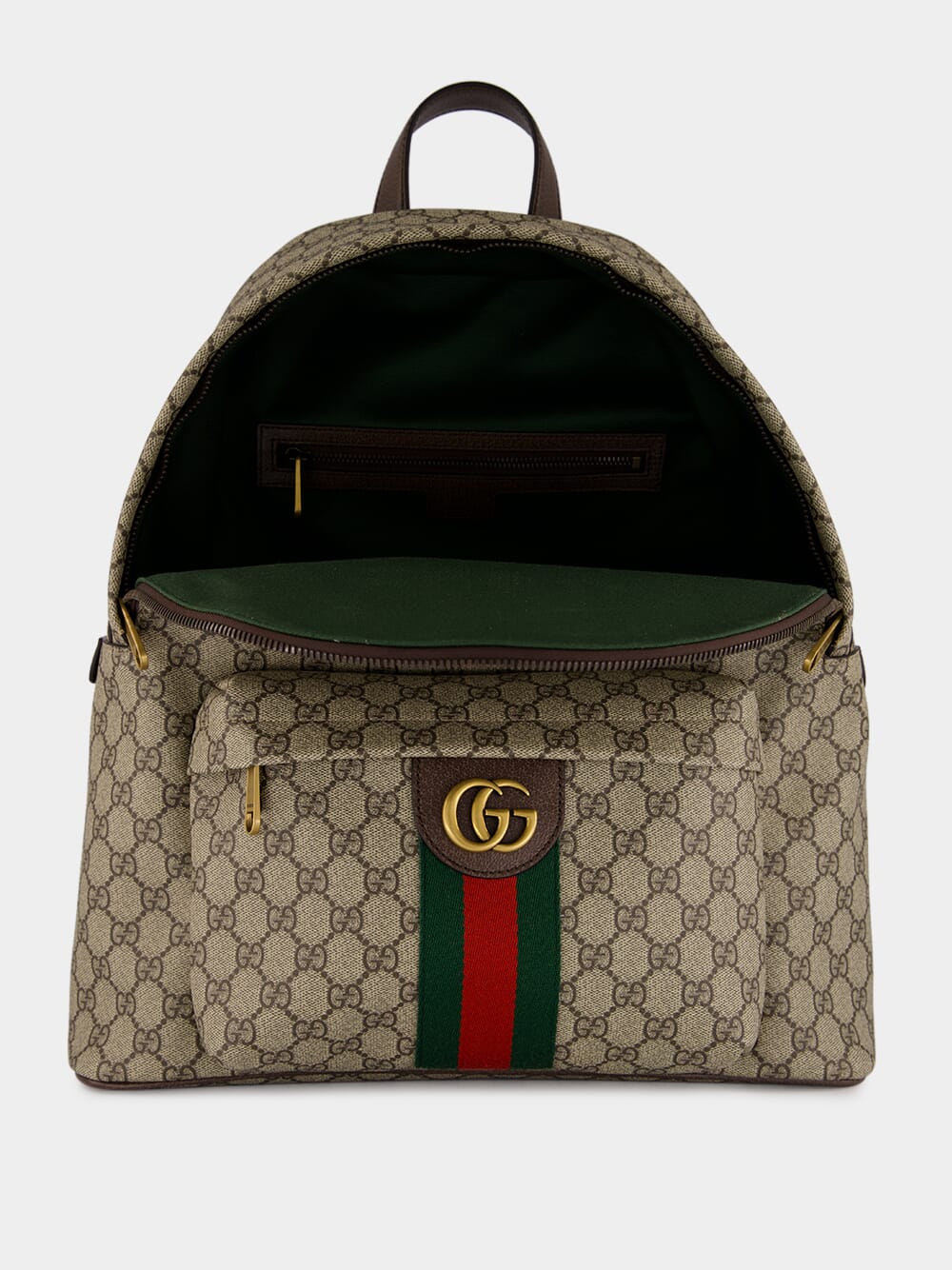 Beige GG Monogram Twill Backpack - Image 5