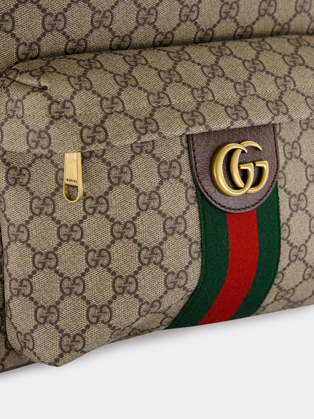 Beige GG Monogram Twill Backpack - Image 6