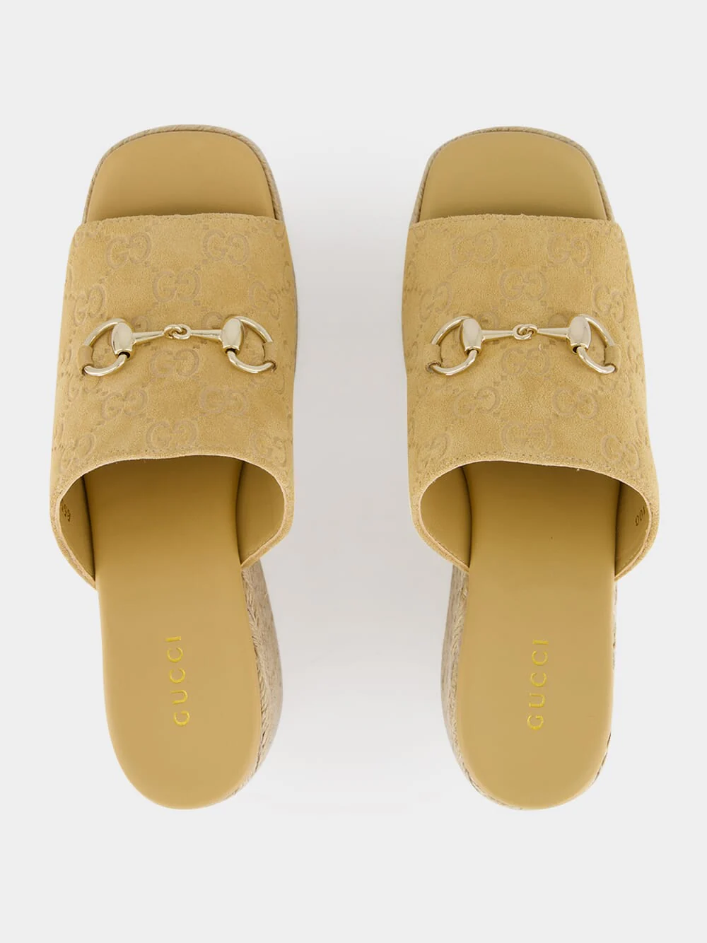 Beige GG Platform Espadrille with Horsebit - Image 4