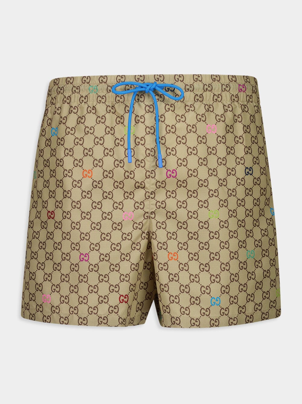 Beige GG Print Technical Swim Shorts