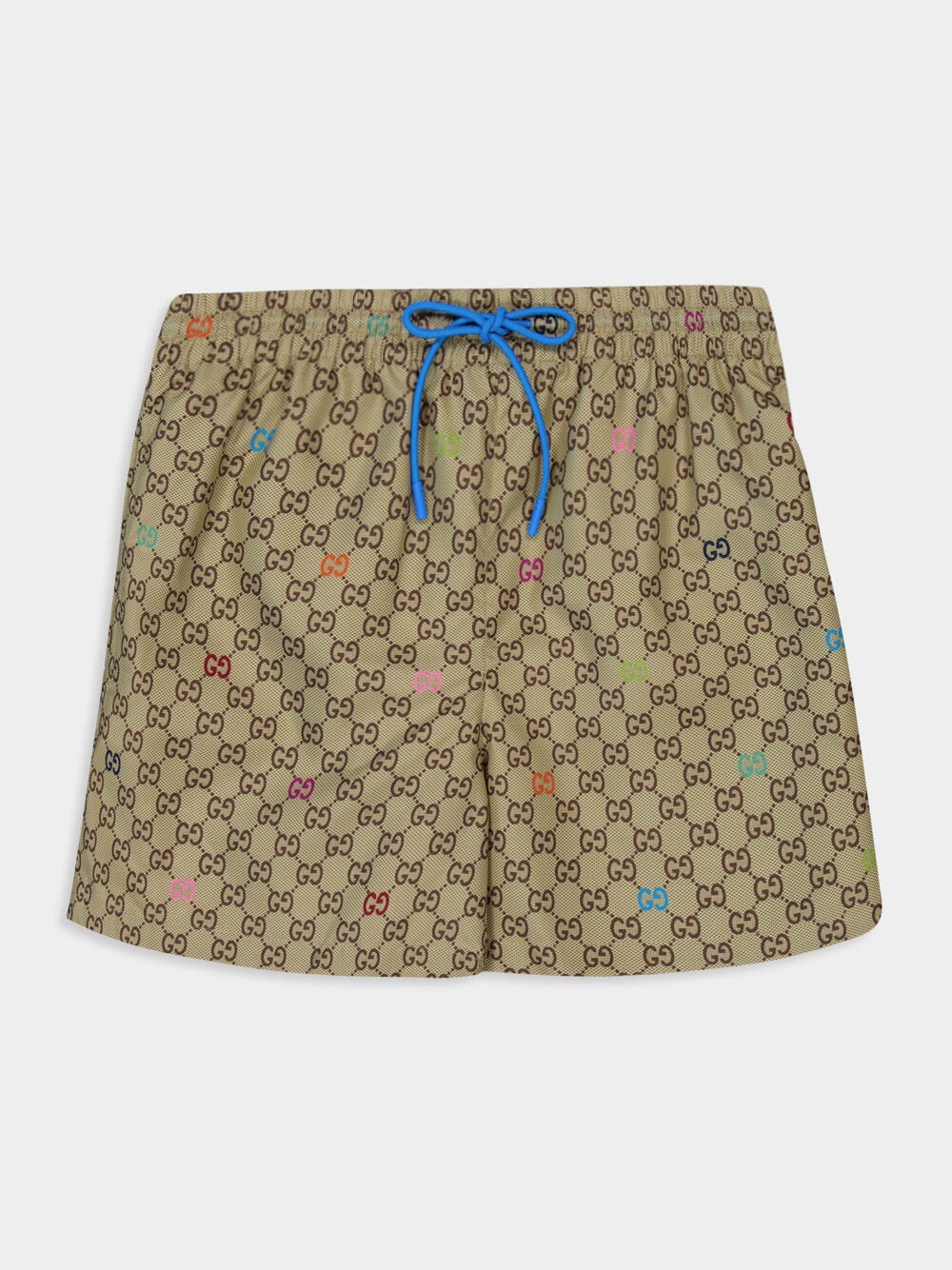 Beige GG Print Technical Swim Shorts - Image 5