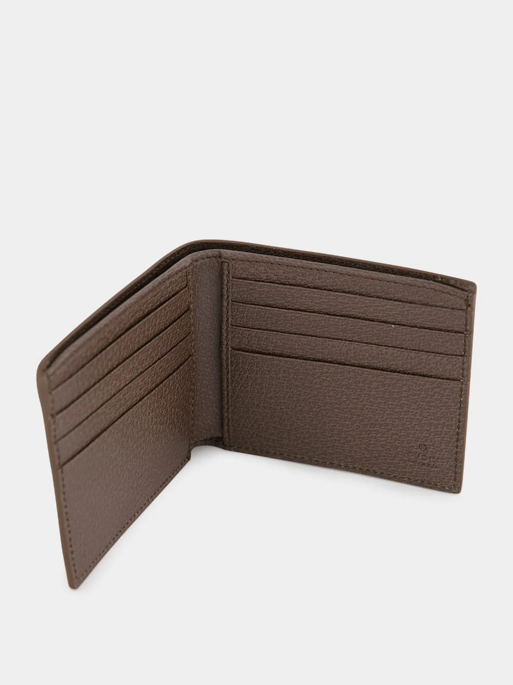 Beige GG Supreme Bi-Fold Wallet with Brown Leather Interior - Image 3