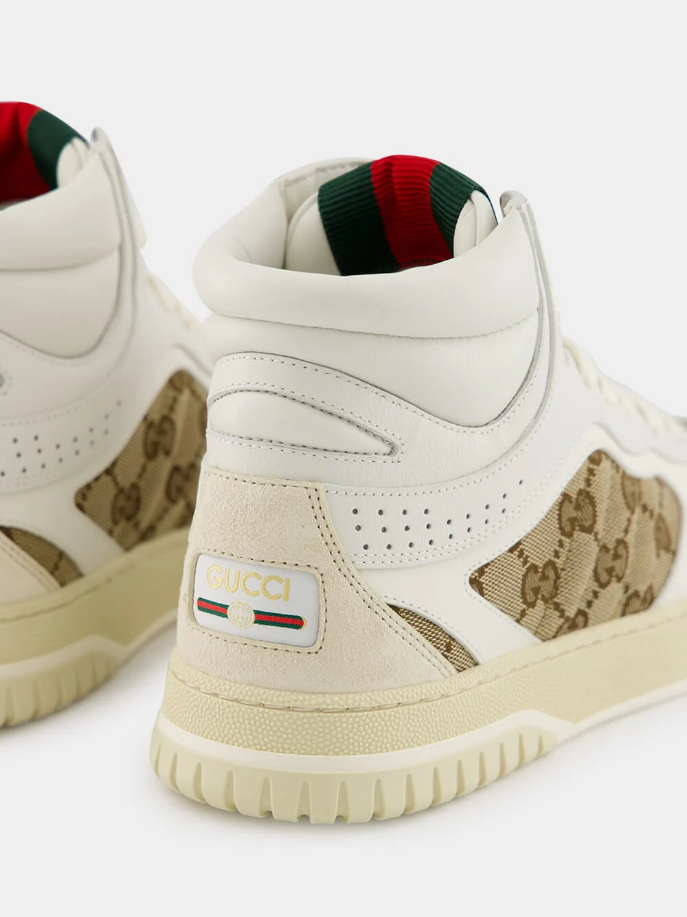 Beige GG Sweet Leather High-Top Sneakers - Image 6