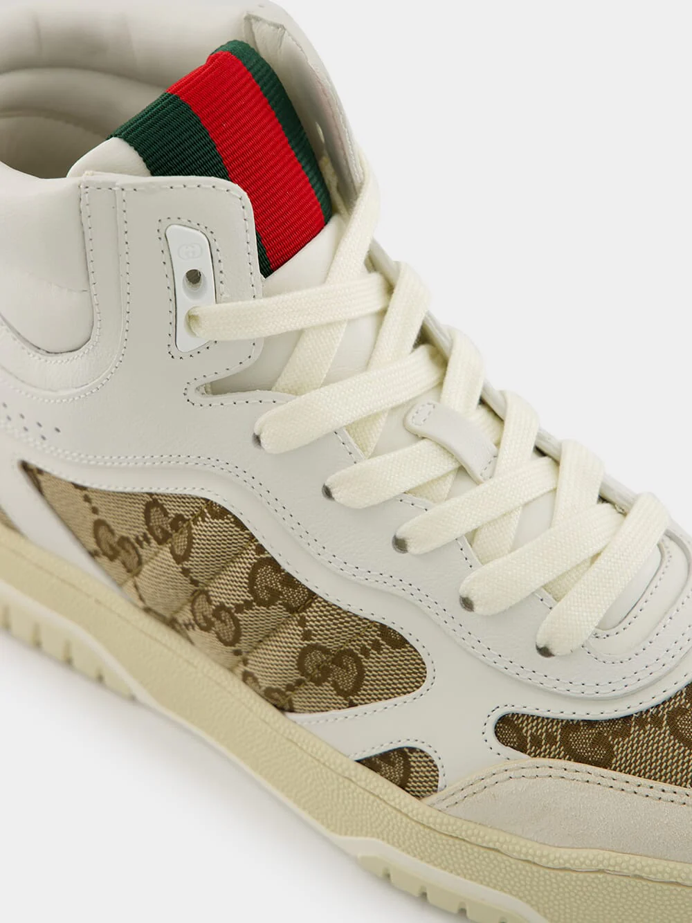 Beige GG Sweet Leather High-Top Sneakers - Image 8