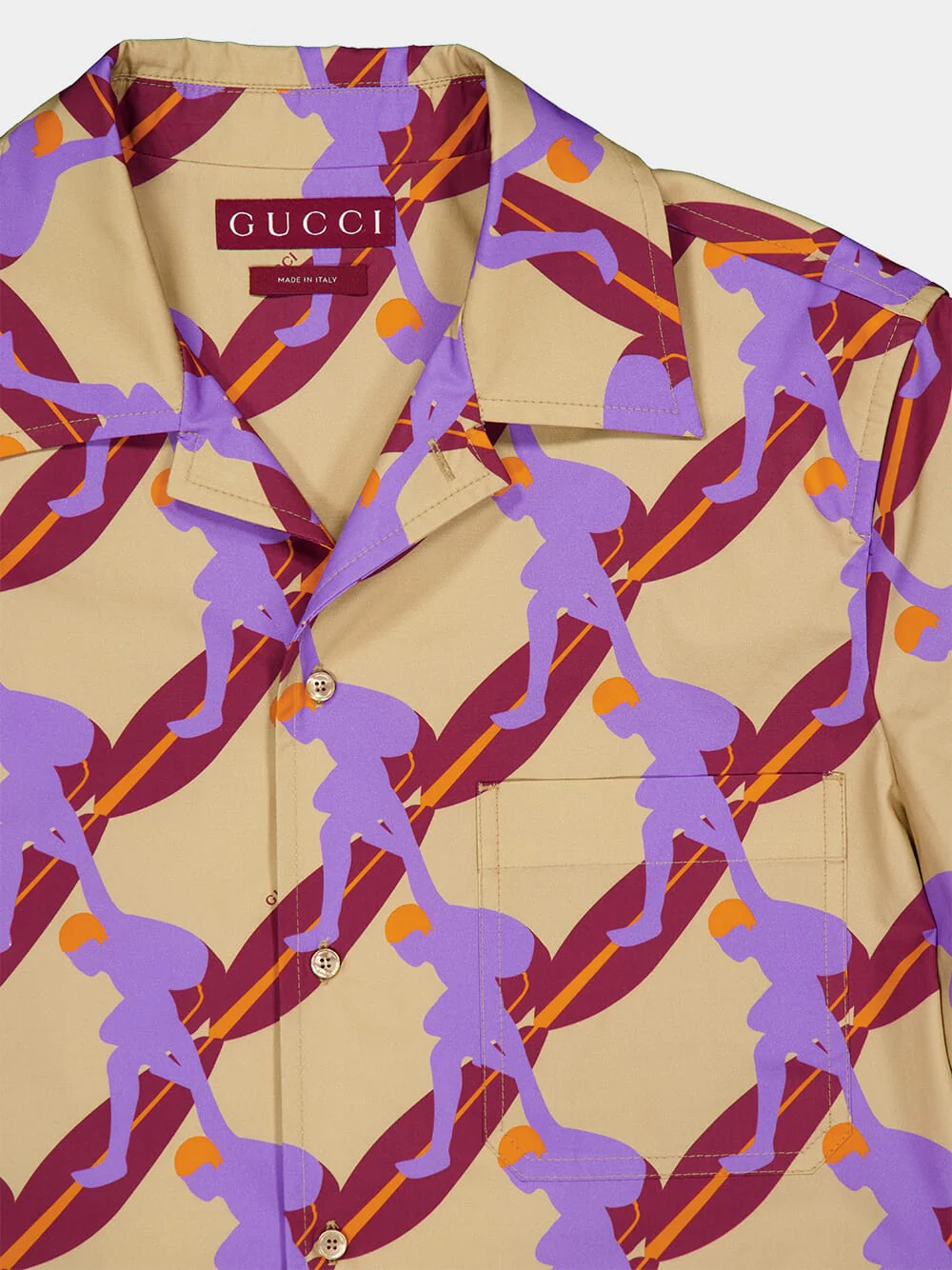 Beige Multicolour Printed Cotton Shirt - Image 3