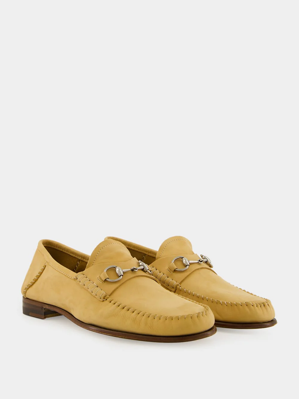 Beige Suede Gigi Loafer with Horsebit - Image 3