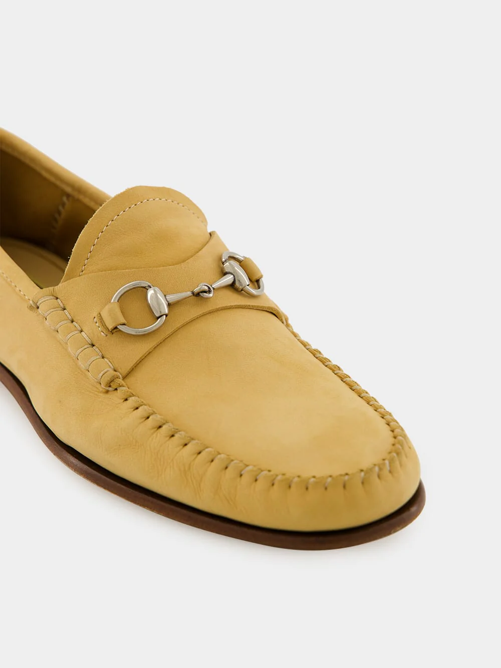 Beige Suede Gigi Loafer with Horsebit - Image 7