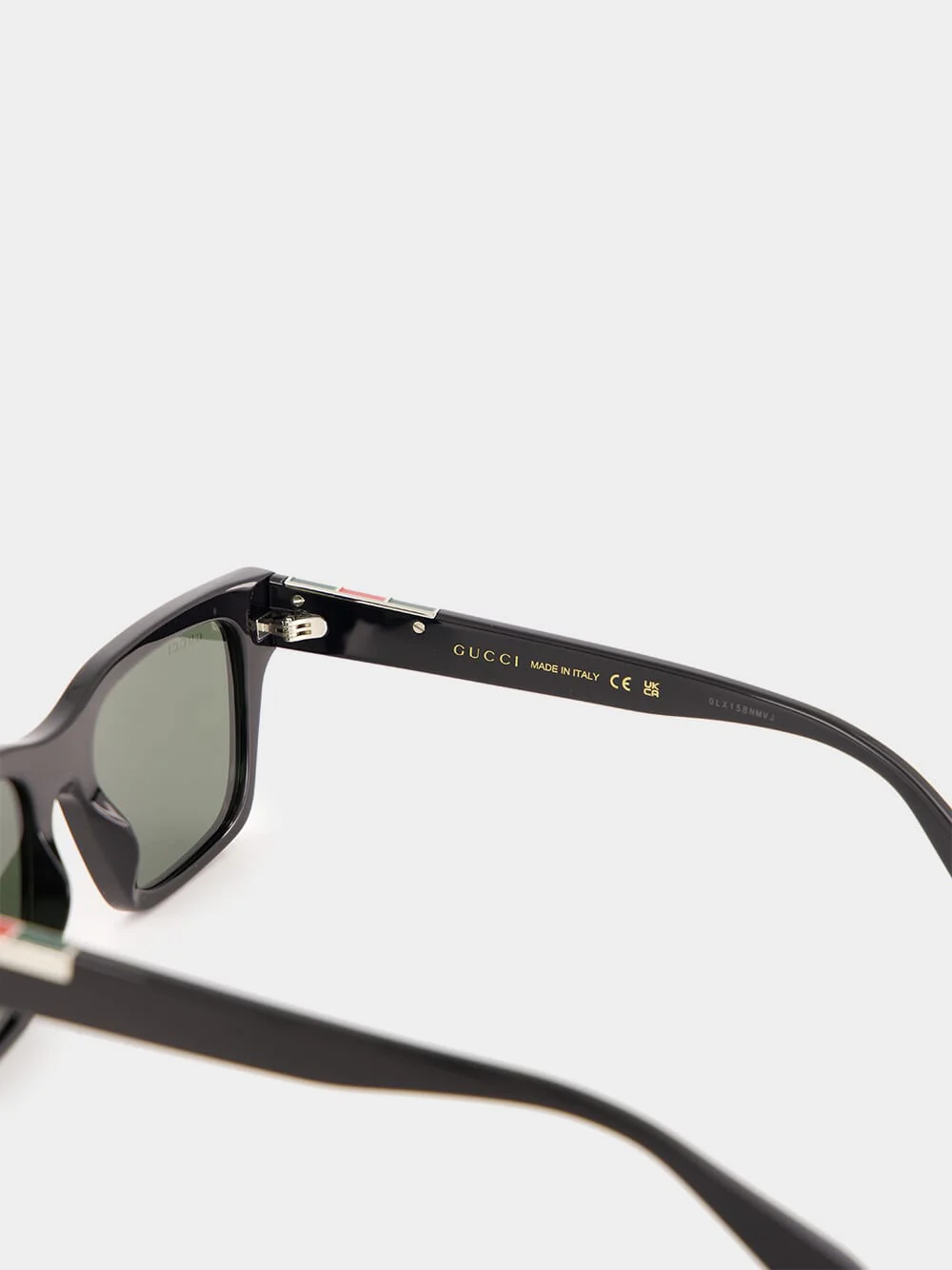 Black Acetate Rectangular Sunglasses - Image 4