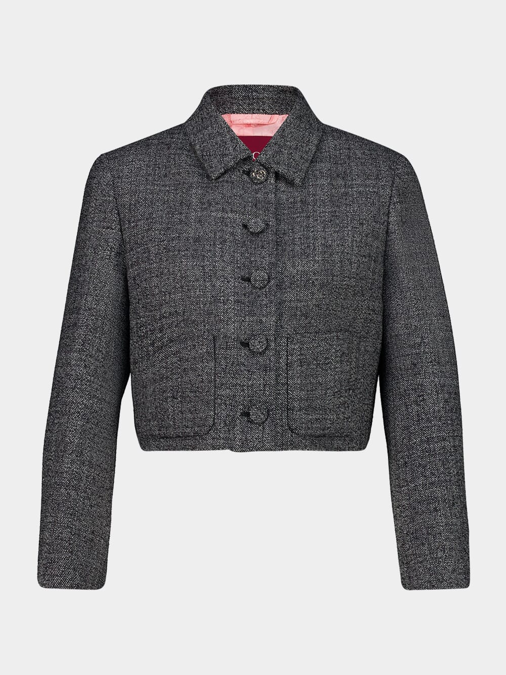 Black and White Wool Grisaille Jacket