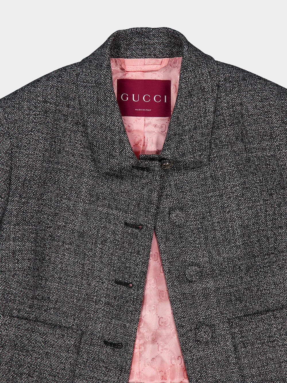 Black and White Wool Grisaille Jacket - Image 3