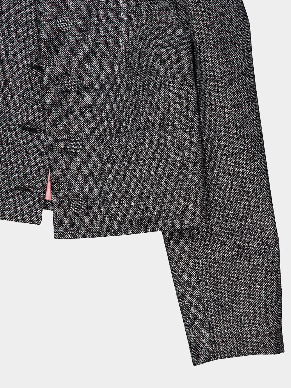 Black and White Wool Grisaille Jacket - Image 4