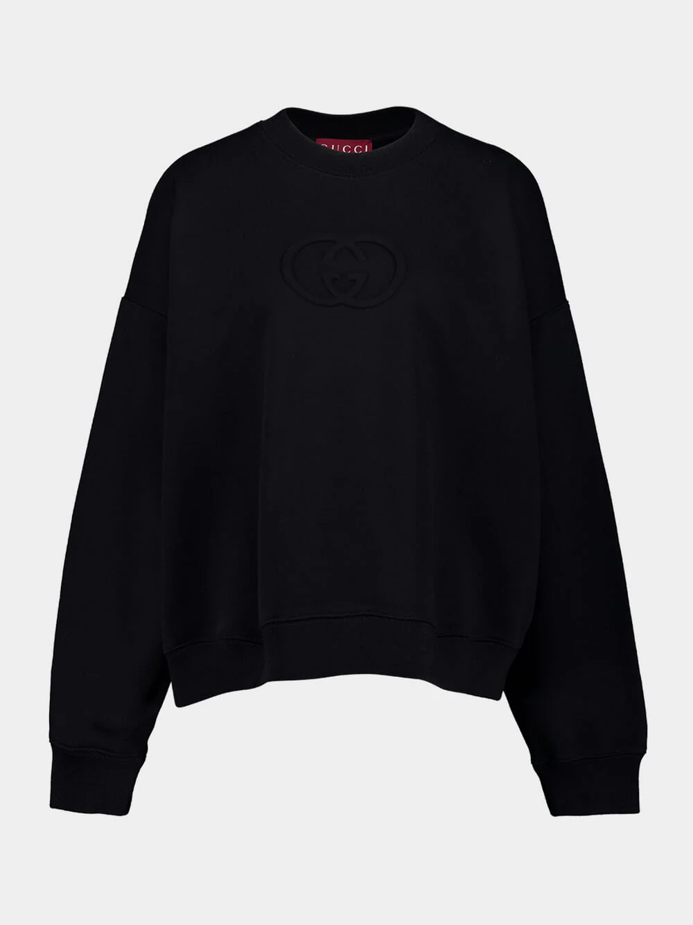 Black Brushed Cotton Jersey Sweatshirt
