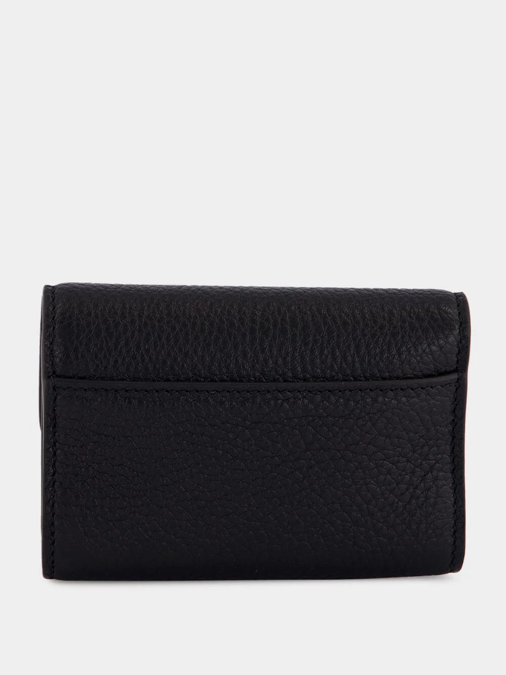 Black Calfskin Horsebit Card Case with Gold Hardware - Image 3