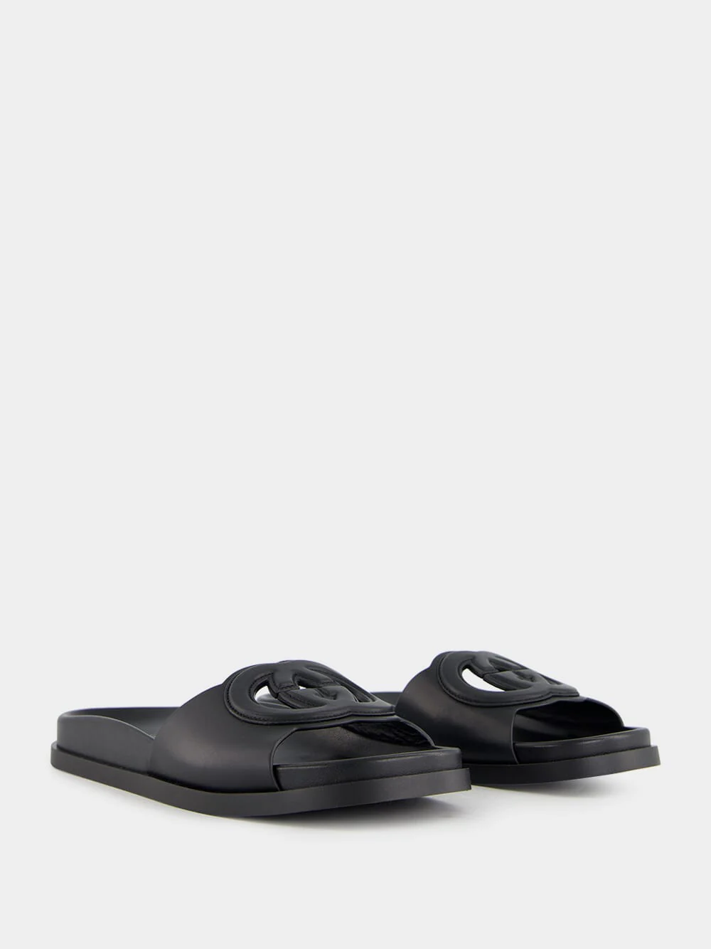 Black Cosmos Softy Leather Sandals - Image 3