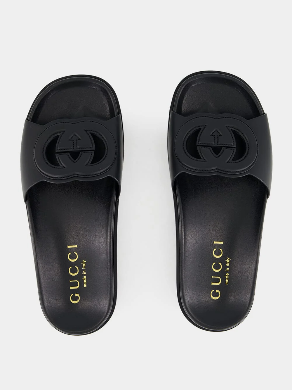 Black Cosmos Softy Leather Sandals - Image 4