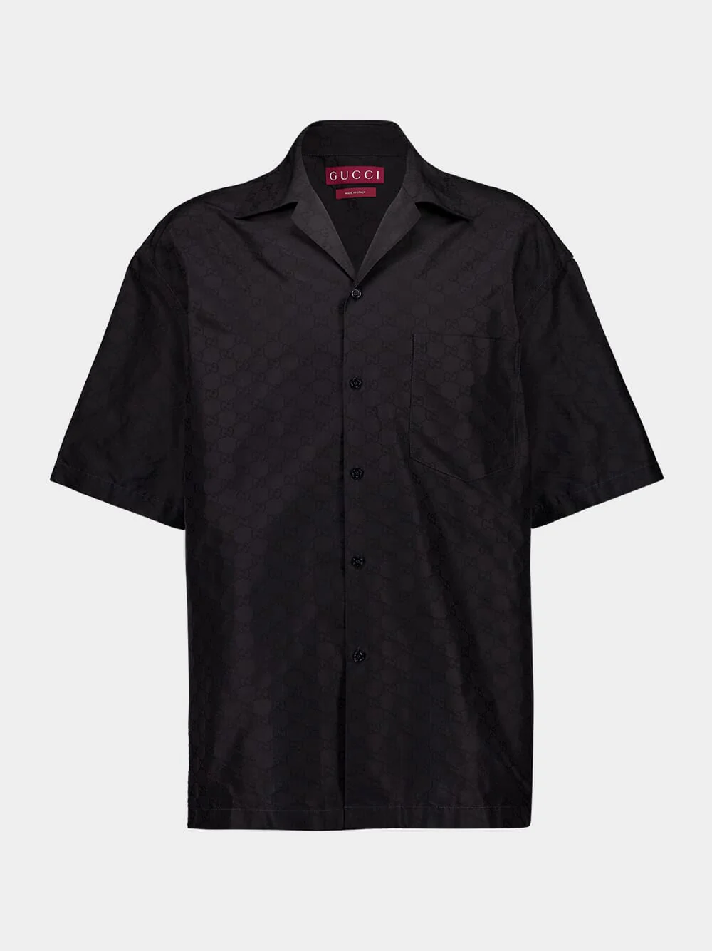 Black Cotton-Silk GG Faille Shirt