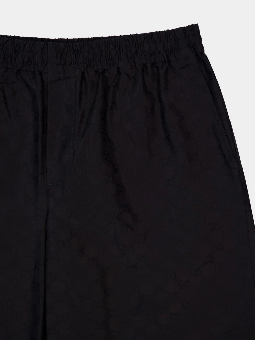 Black Cotton-Silk GG Faille Shorts - Image 3