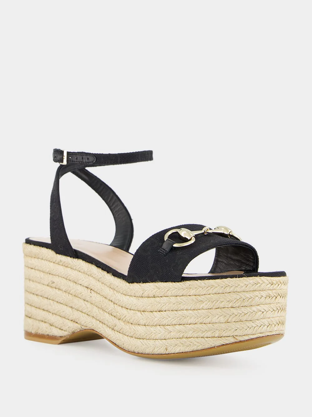 Black GG Canvas Espadrille with Horsebit - Image 2