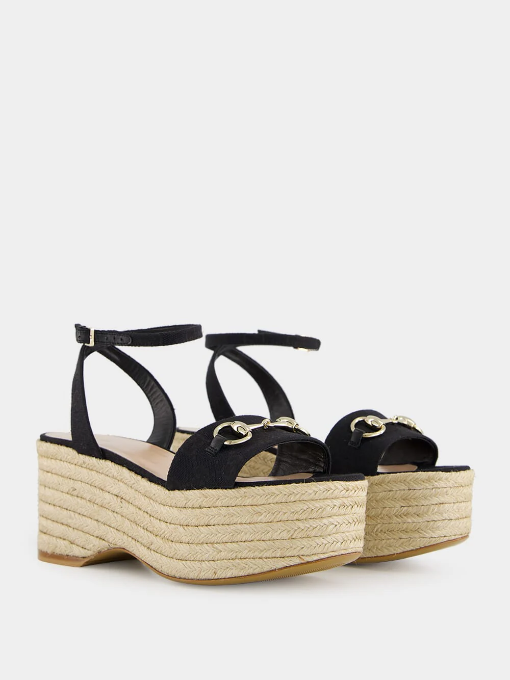Black GG Canvas Espadrille with Horsebit - Image 3
