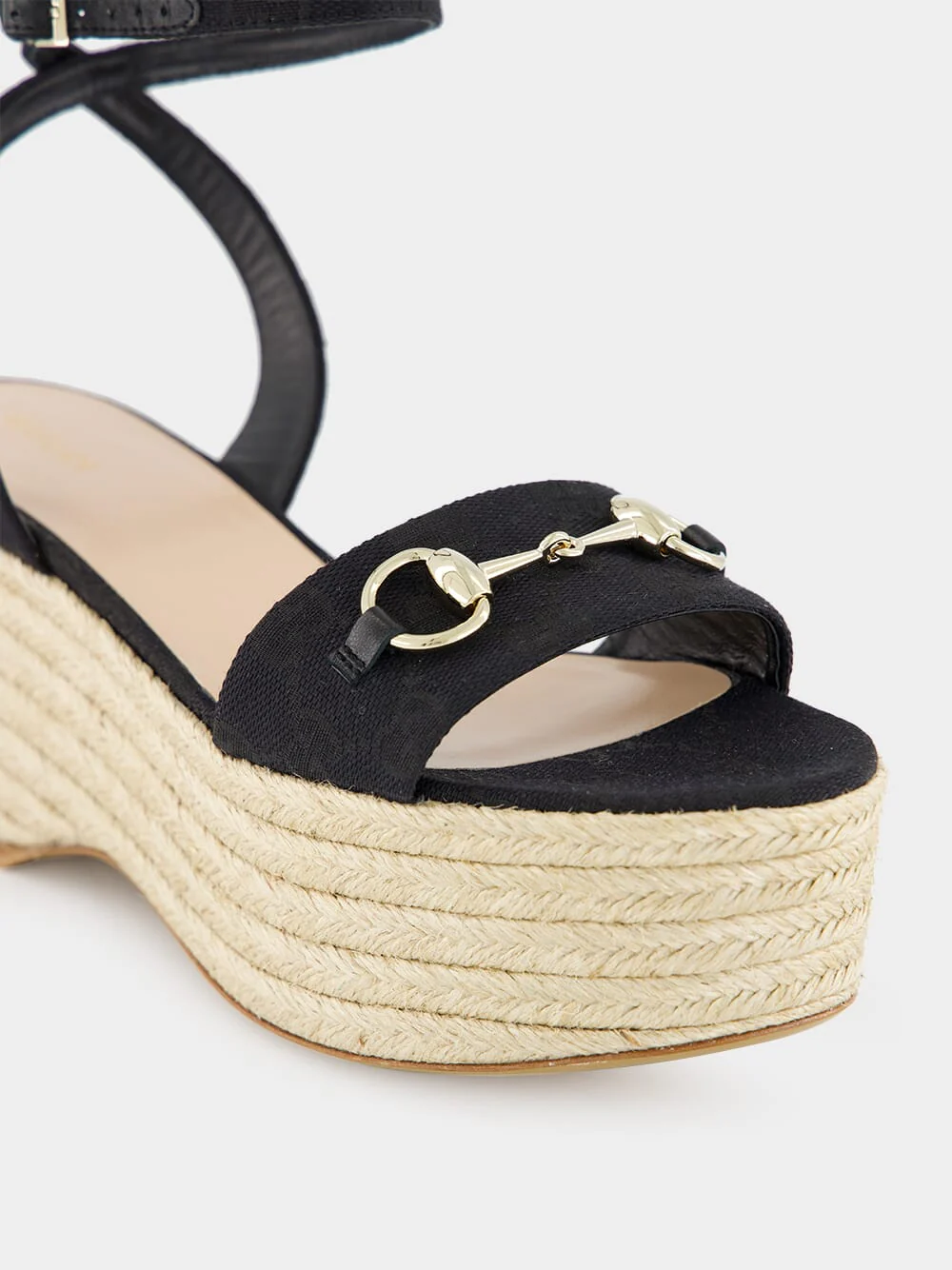 Black GG Canvas Espadrille with Horsebit - Image 6