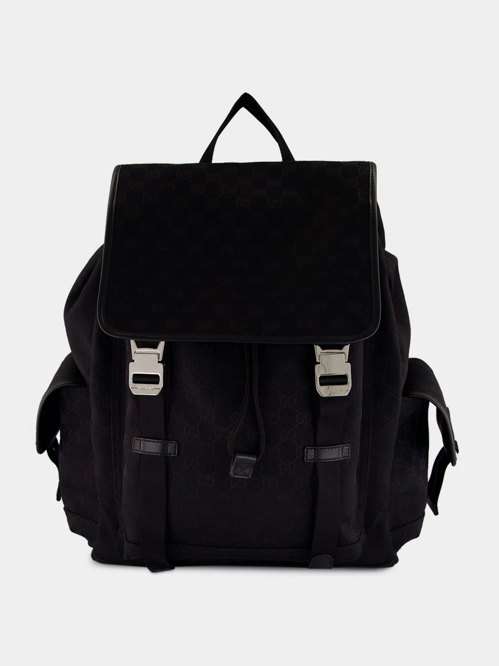 Black GG Canvas Large Backpack