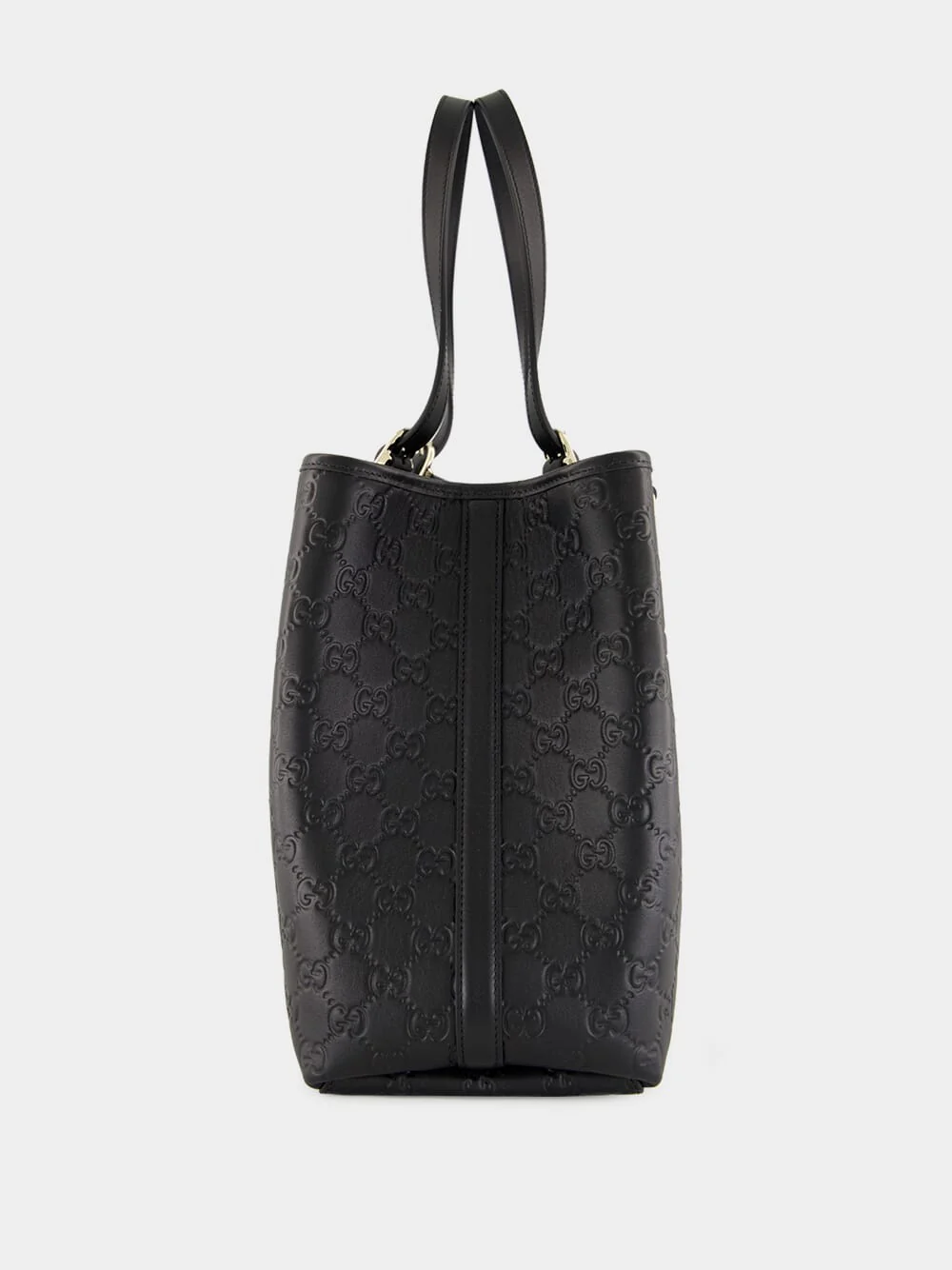 Black GG Emblem Large Leather Tote - Image 3