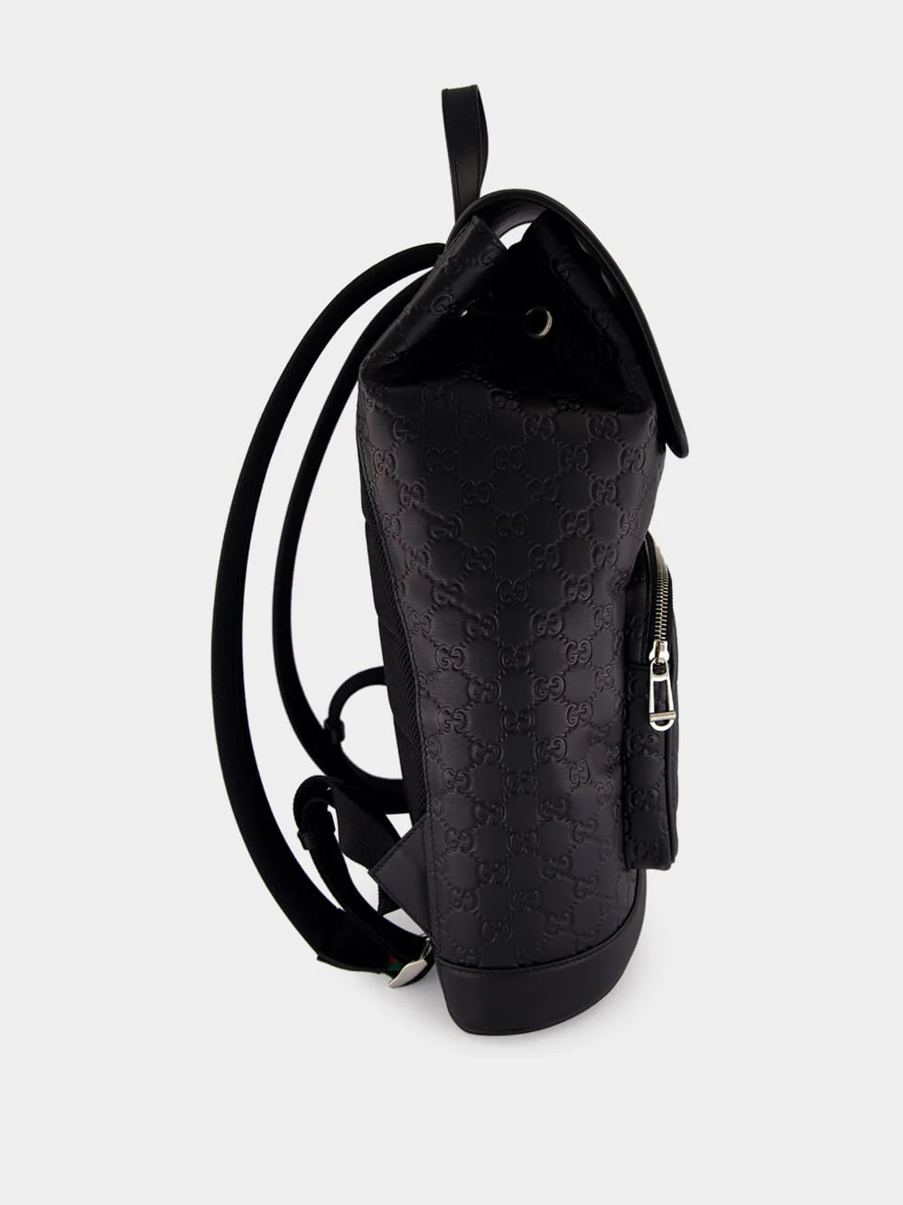 Black GG Embossed Leather Backpack - Image 3