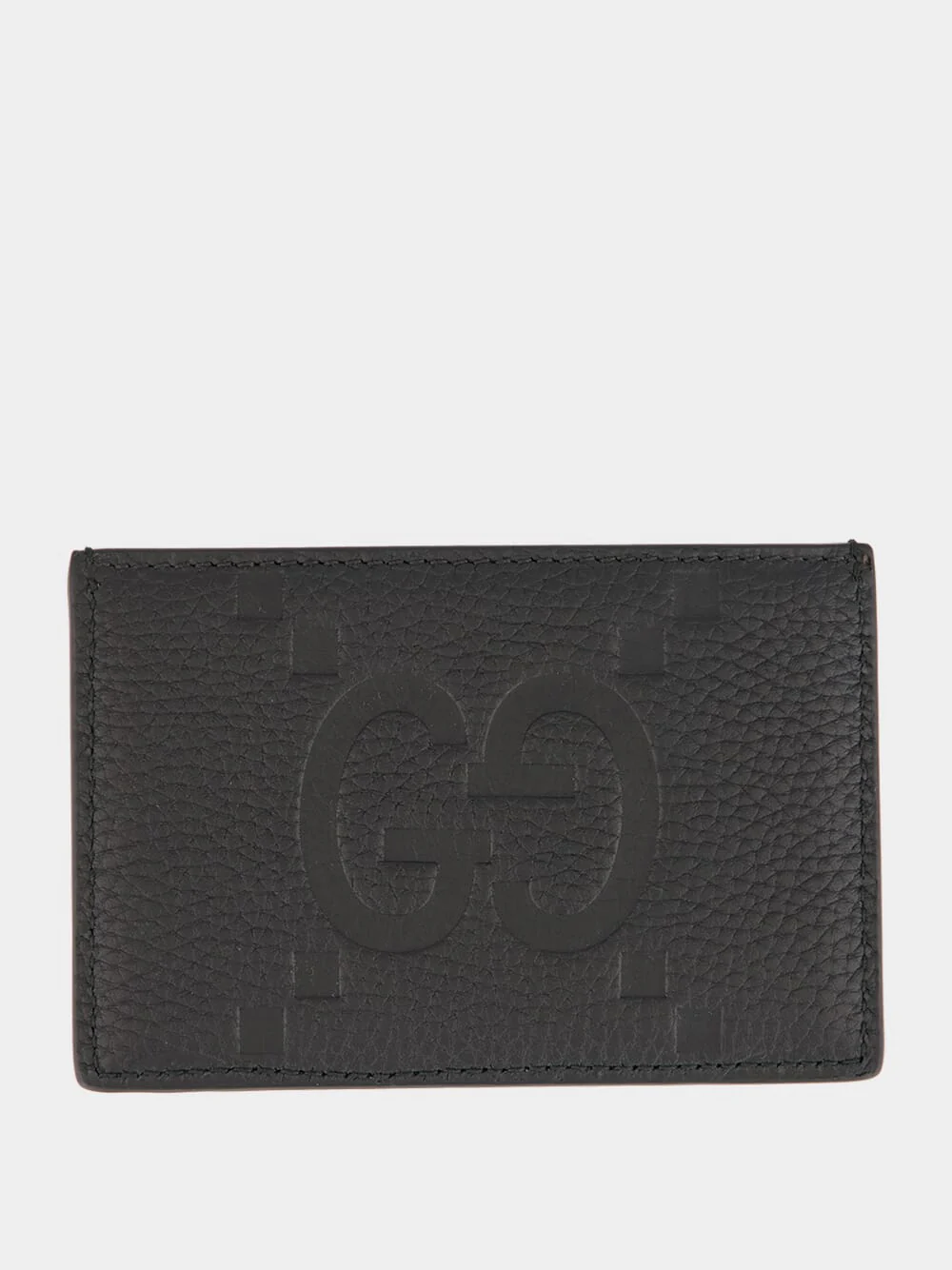Black GG Jumbo Leather Card Case