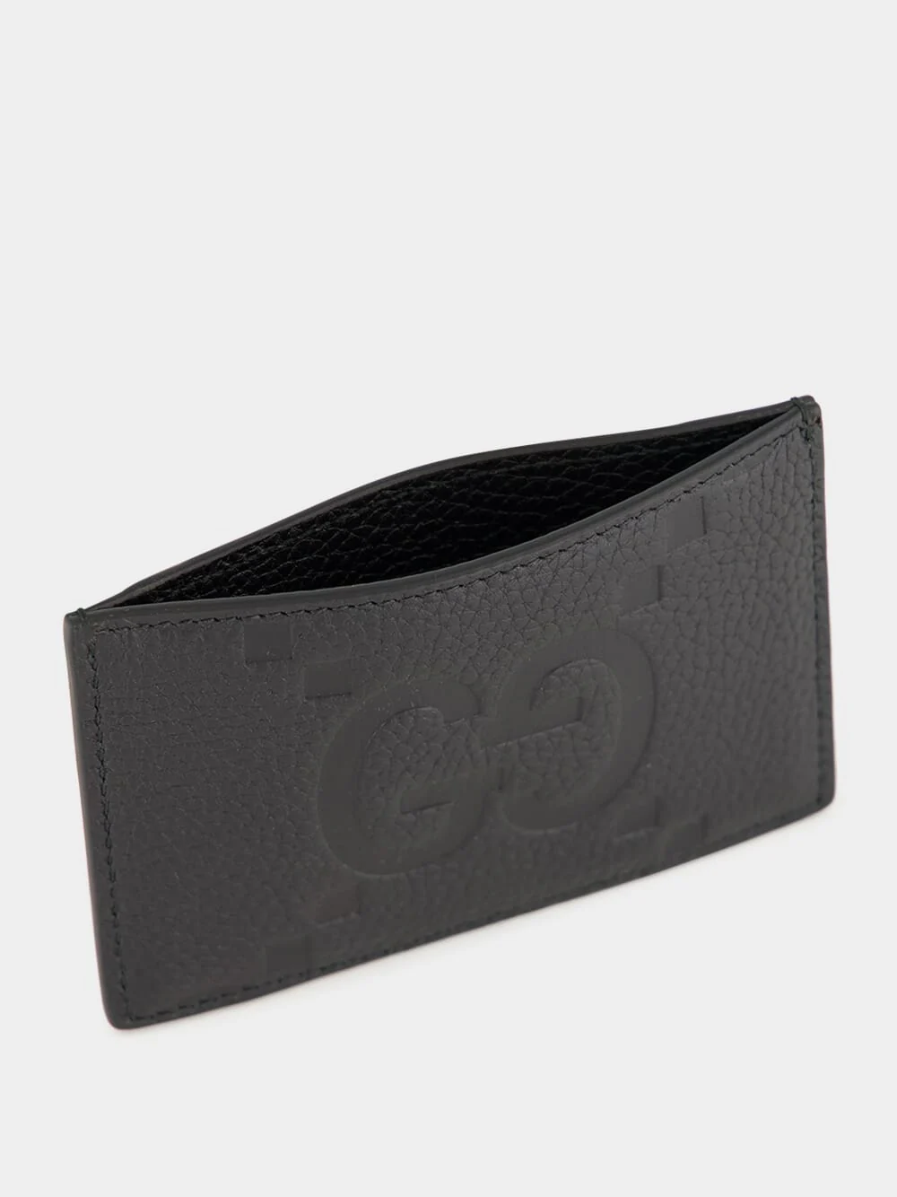 Black GG Jumbo Leather Card Case - Image 3