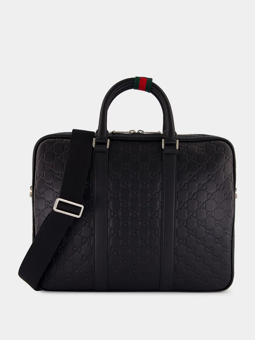Black GG Leather Large Briefcase