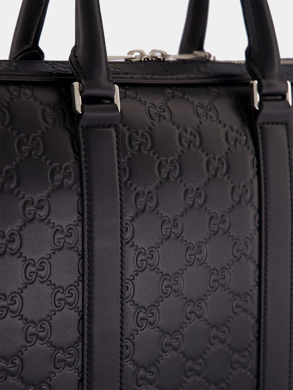Black GG Leather Large Briefcase - Image 8