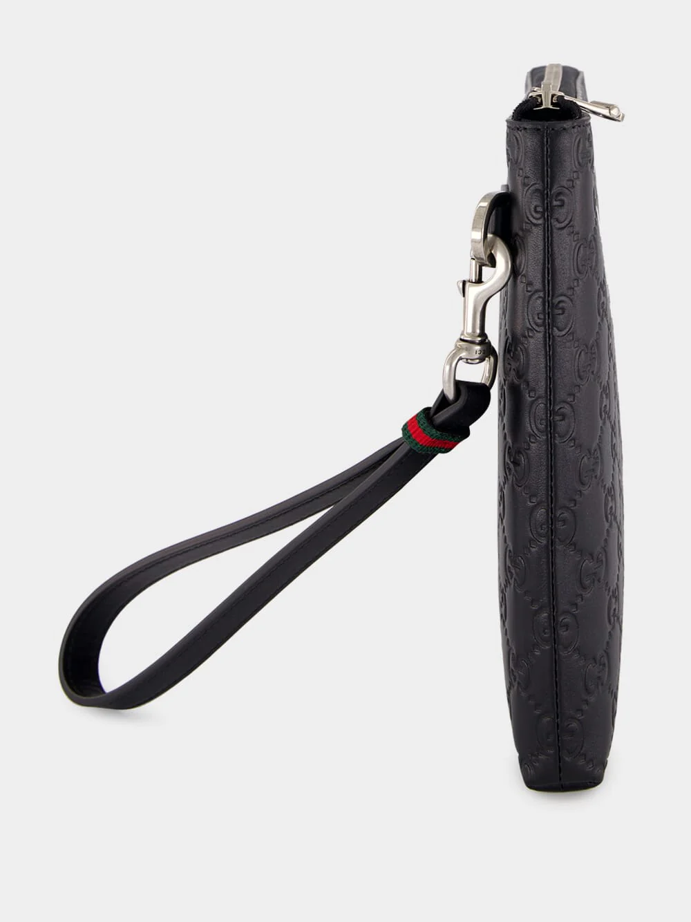 Black GG Leather Monogram Pouch - Image 3