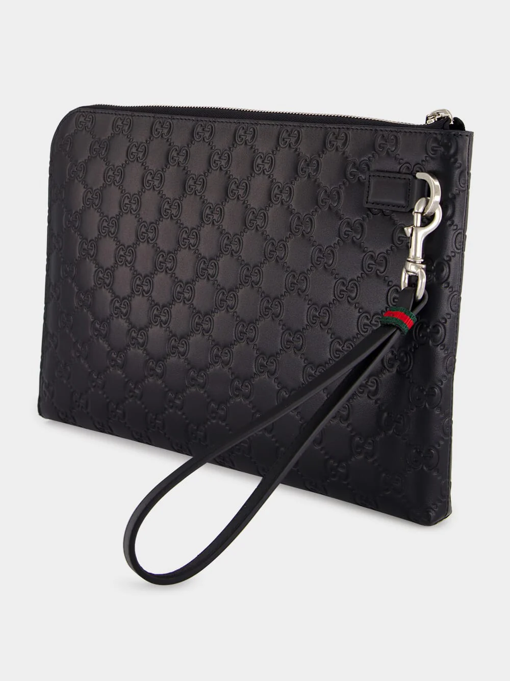 Black GG Leather Monogram Pouch - Image 4
