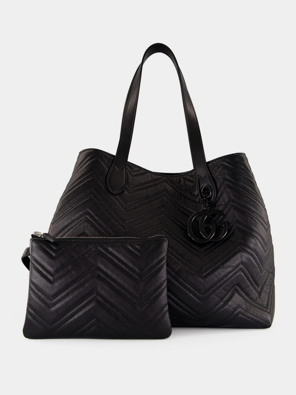 Black GG Marmont Large Tote Bag - Image 2