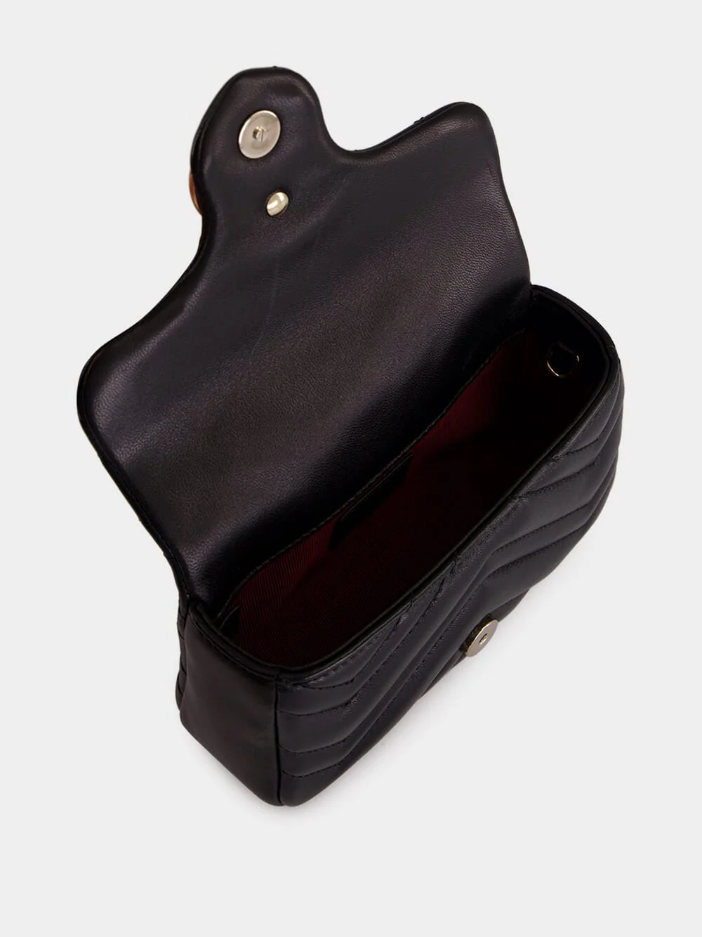 Black GG Marmont Mini Leather Shoulder Bag - Image 6