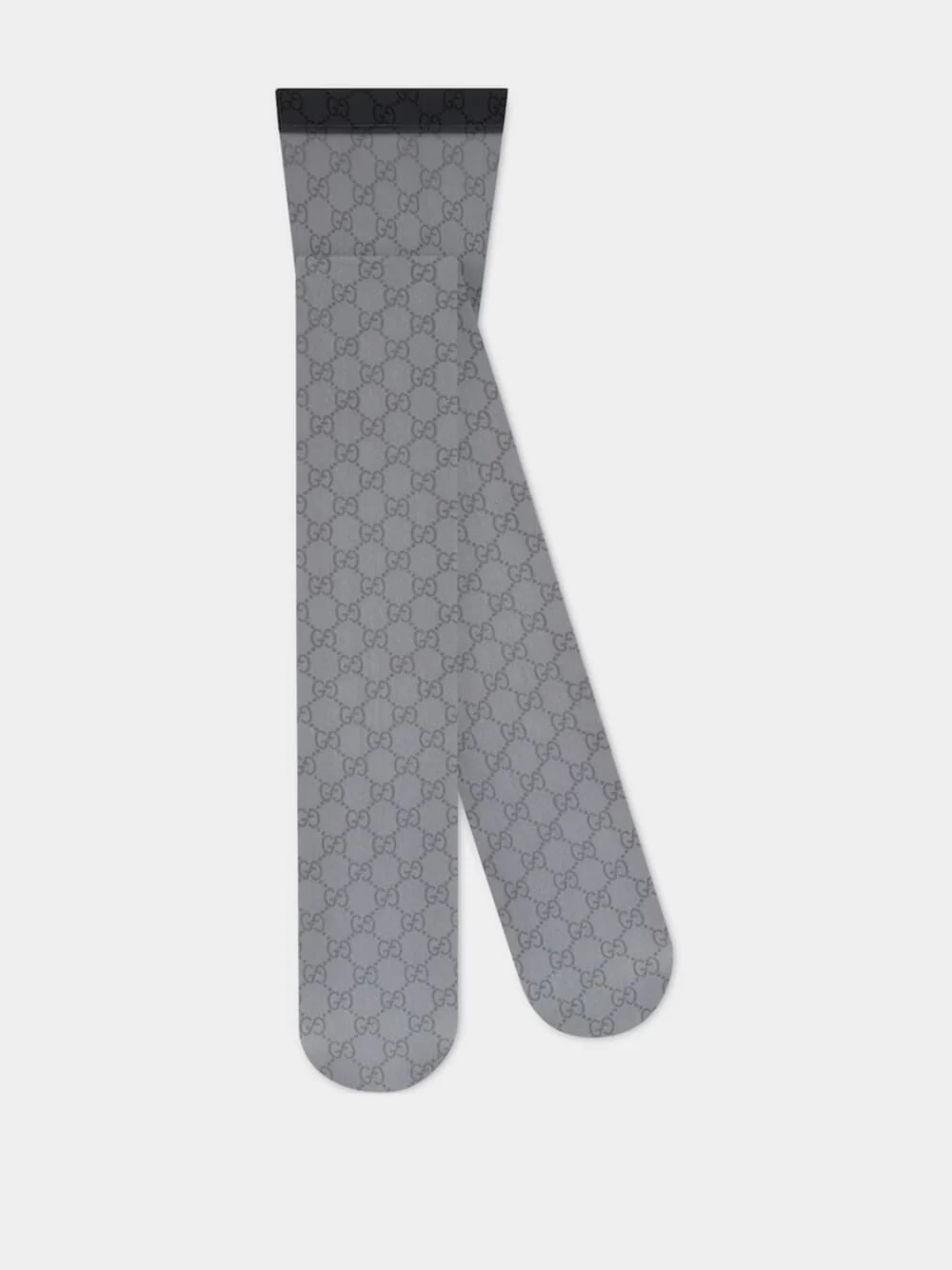 Black GG Print Stretch Nylon Tights - Image 2