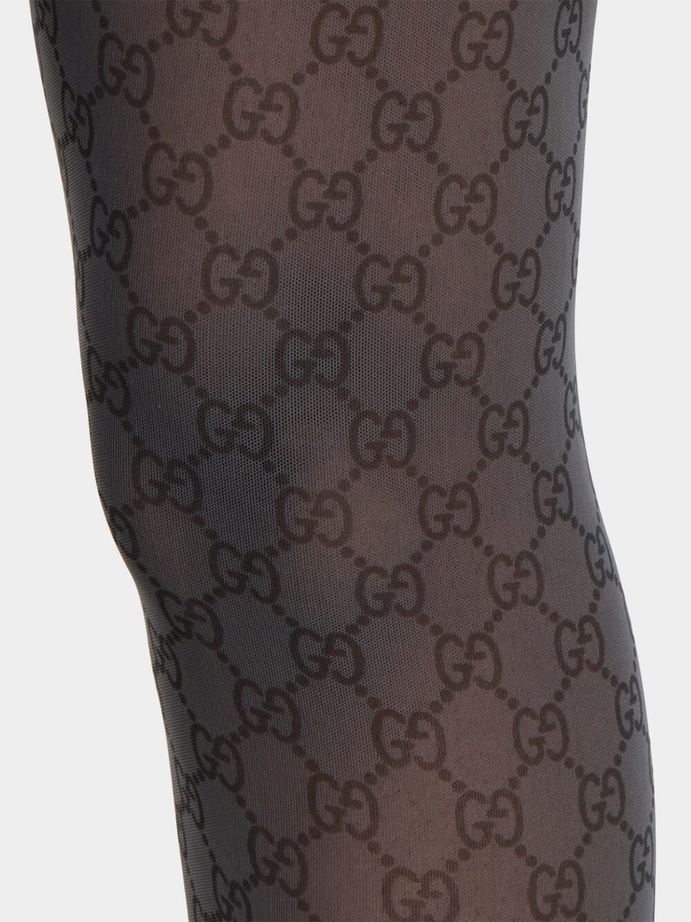 Black GG Print Stretch Nylon Tights - Image 3