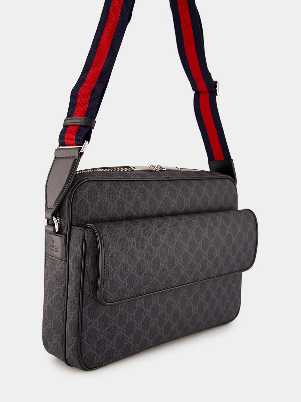 Black GG Supreme Canvas Messenger Bag - Image 3