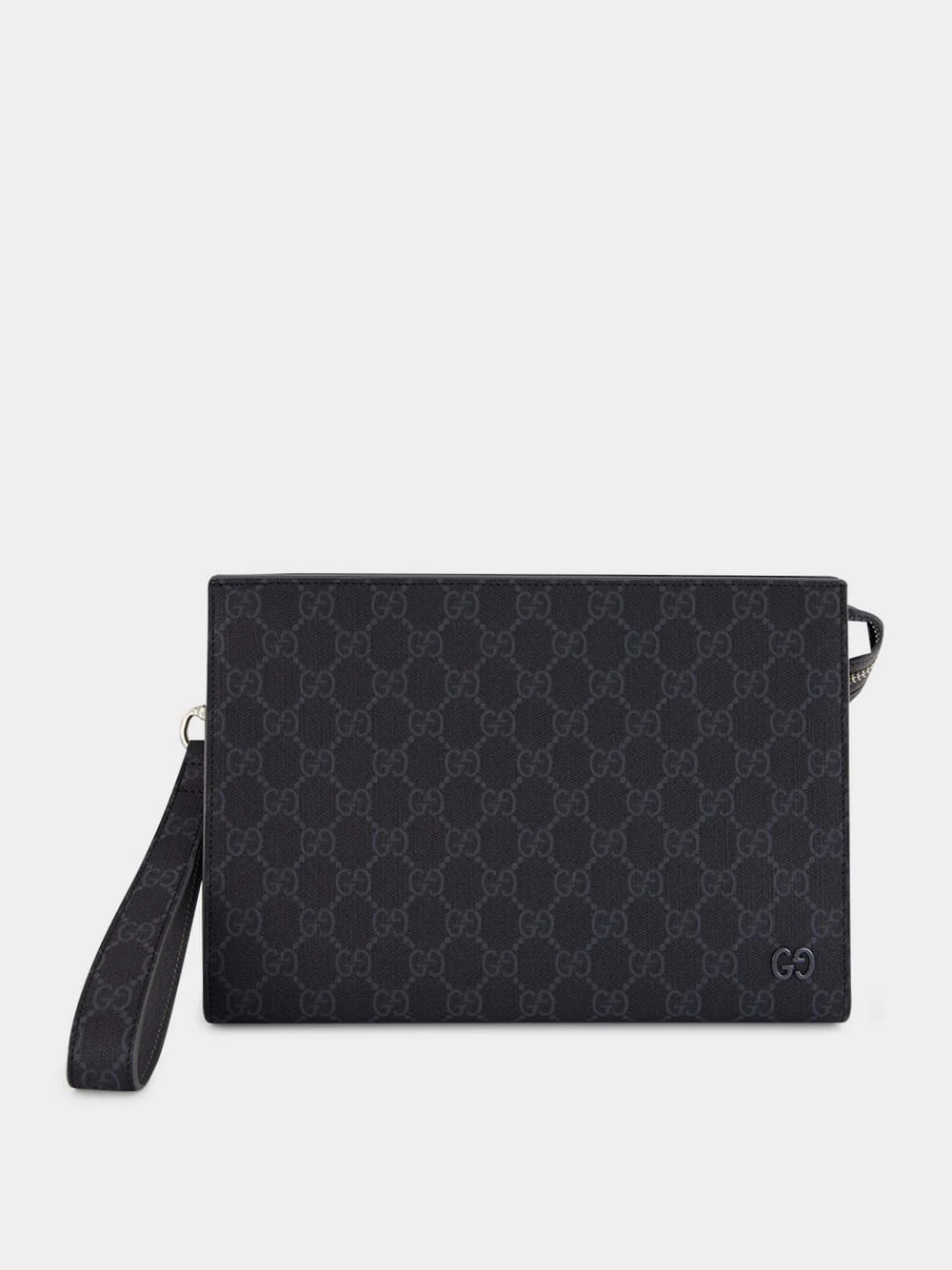 Black GG Supreme Small Pouch with Ceramic-Effect GG Detail