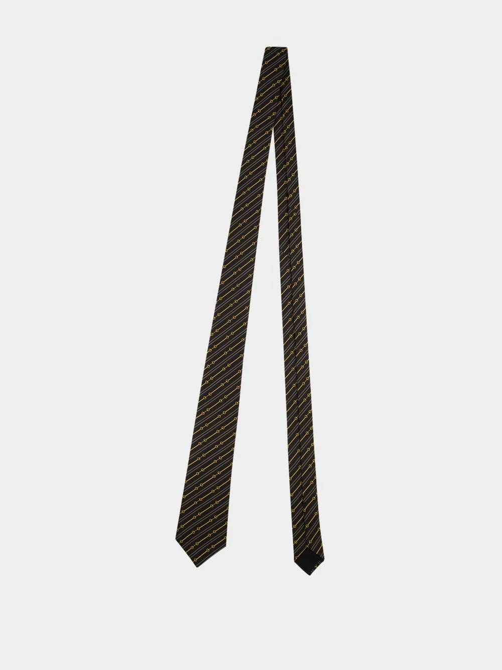 Black Horsebit Jacquard Silk Tie - Image 3